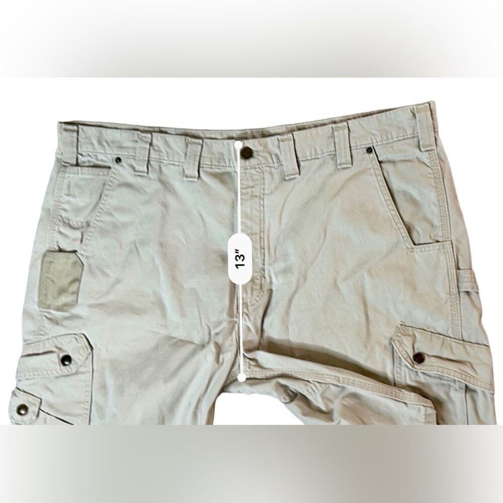 Carhartt B357 Big & Tall Khaki Tan Relaxed Fit Ripstop Cargo Work Shorts sz 44 - Picture 4 of 9